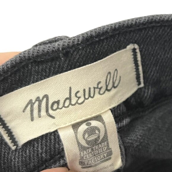 Madewell Cali Demi Boot Jeans Black Starkey Wash Women’s Size 25 Cropped Flare - Picture 10 of 13